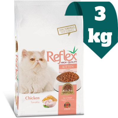 غذای خشک گربه رفلکس Reflex مدل کیتن وزن 3 کیلوگرم